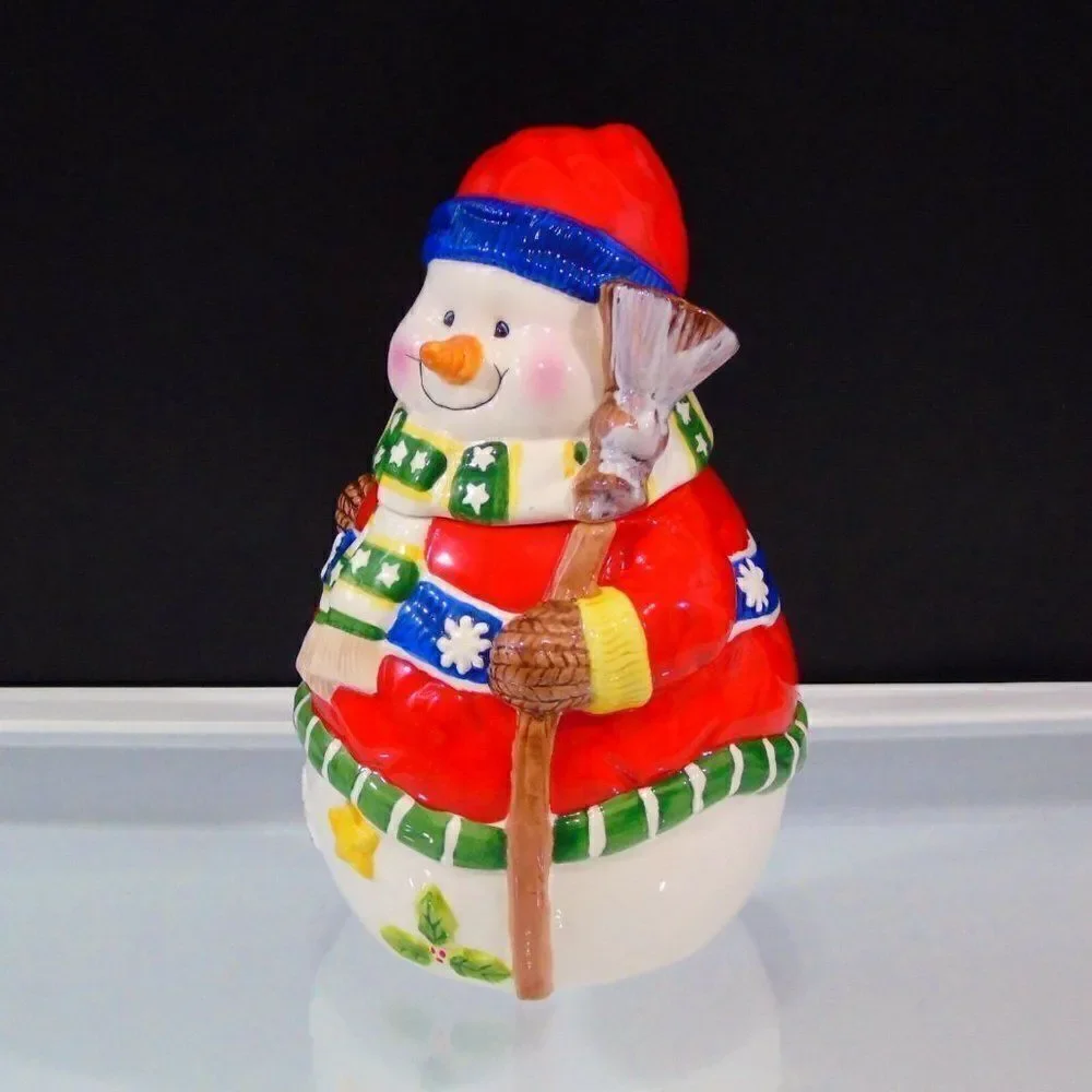Christmas Snowman Large Cookie Jar